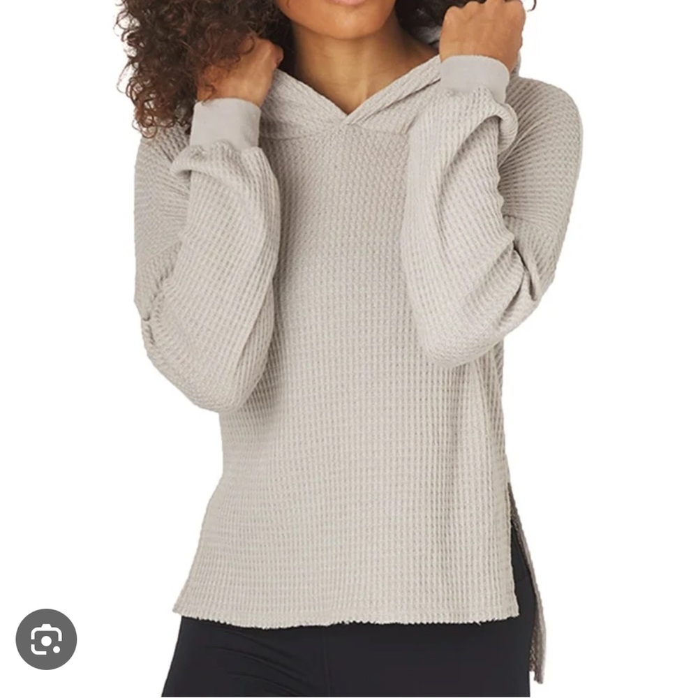Glyder Waffle Knit Hooded Long sleeve Beige Women’s Sz M